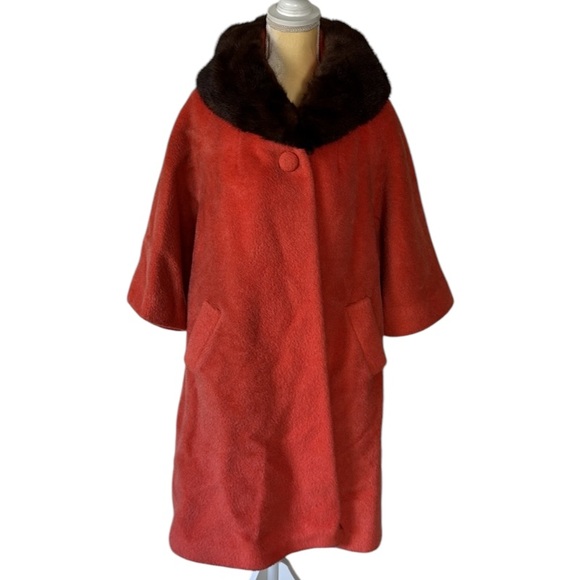 Lilli Ann Jackets & Blazers - POUR LILLI ANN’S PARIS MOHAIR PETITE SWING COAT VINTAGE 50’s RARE PUMPKIN ORANGE